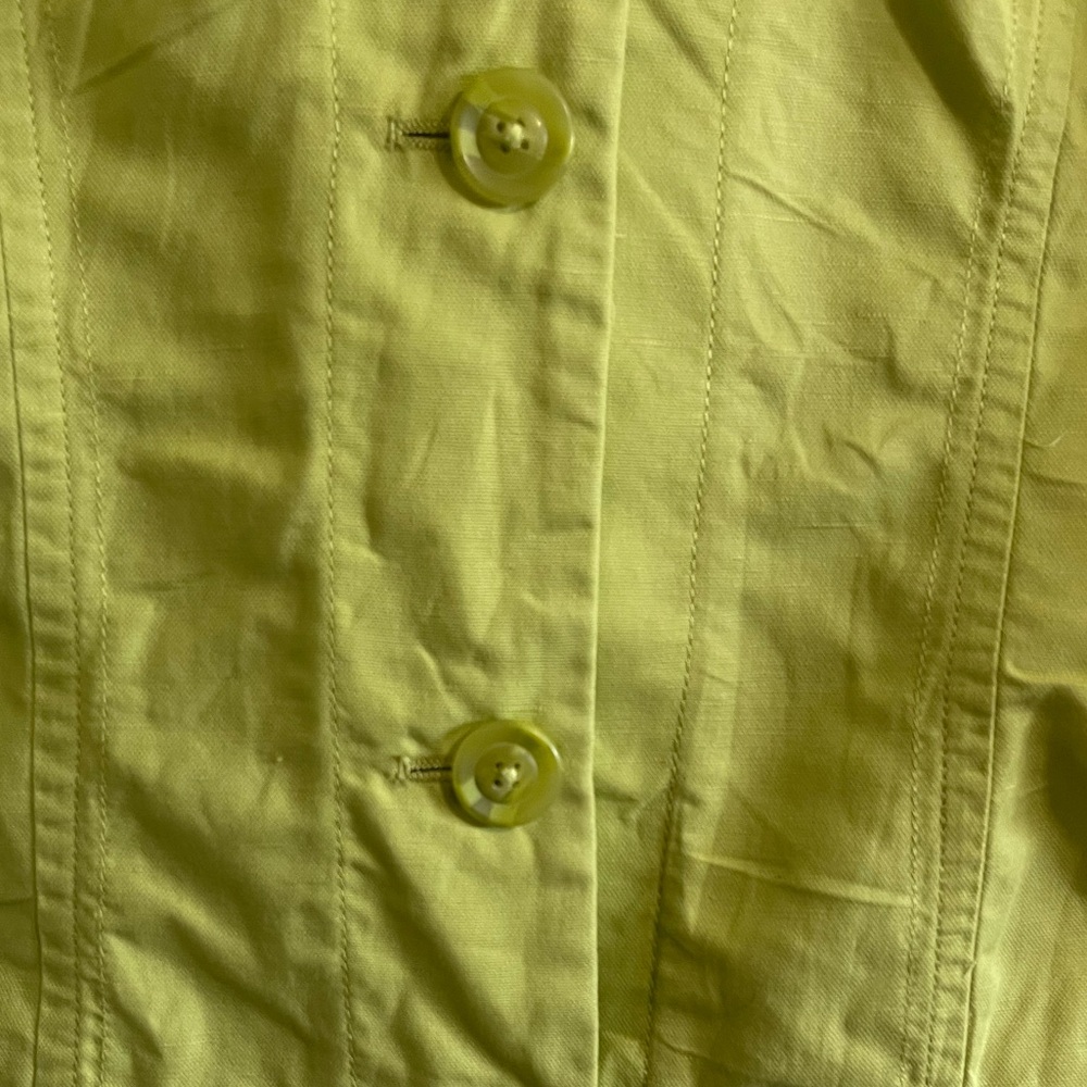 Coldwater Creek Women’s Size 12 Lime Green Button 3/4 Sleeve Jacket - Picture 4 of 11